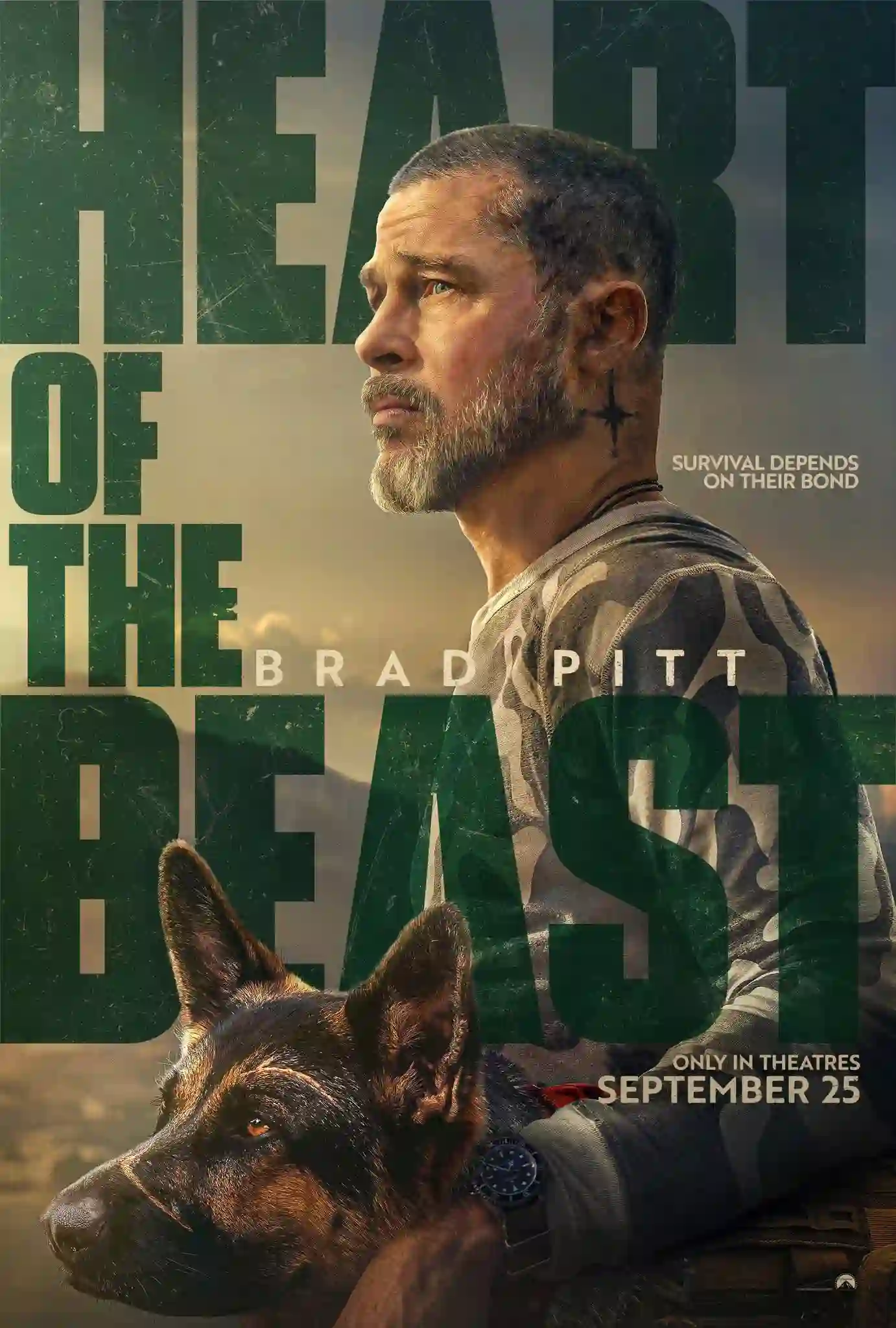 Heart of the Beast official movie poster featuring Brad Pitt